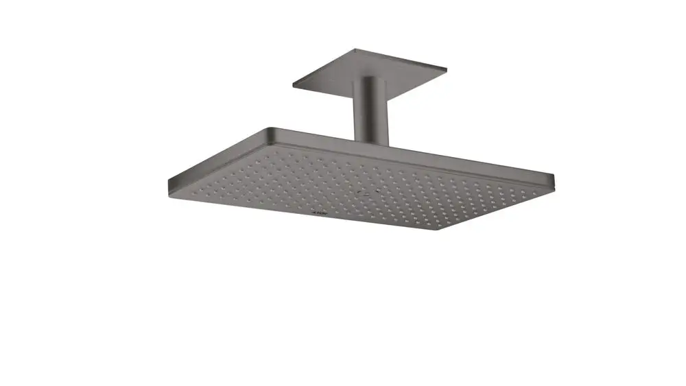 Kopfbrause mit Deckenanschluss, ausgestattet mit einem einzigen Wasserstrahl. Oberfläche in Brushed Black Chrome, hergestellt von AXOR.